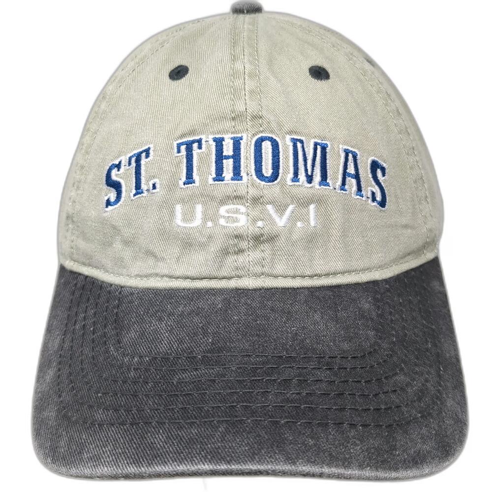 Paradise Mix St. Thomas USVI Baseball Cap Green OSFM Slideback Contrast Bill Hat
